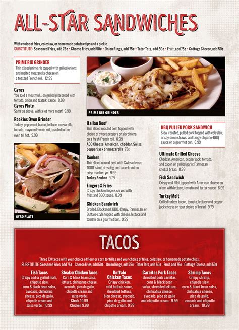 Money Mailer offers discount codes for <b>Rookies</b> All American Pub & Grill in <b>Roselle</b>, IL. . Rookies roselle menu